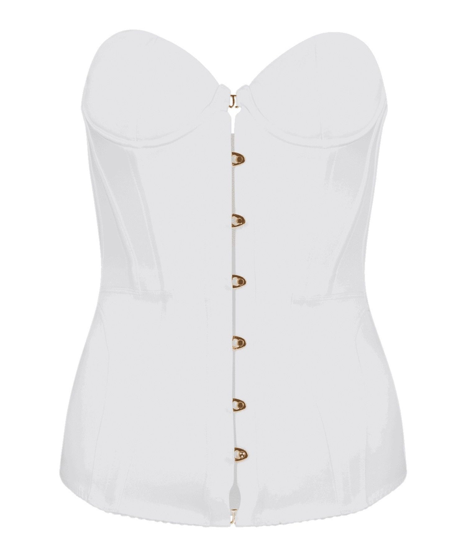 Agent Provocateur Mercy Satin Corset (Ivory) | Avec Amour Luxury Lingerie