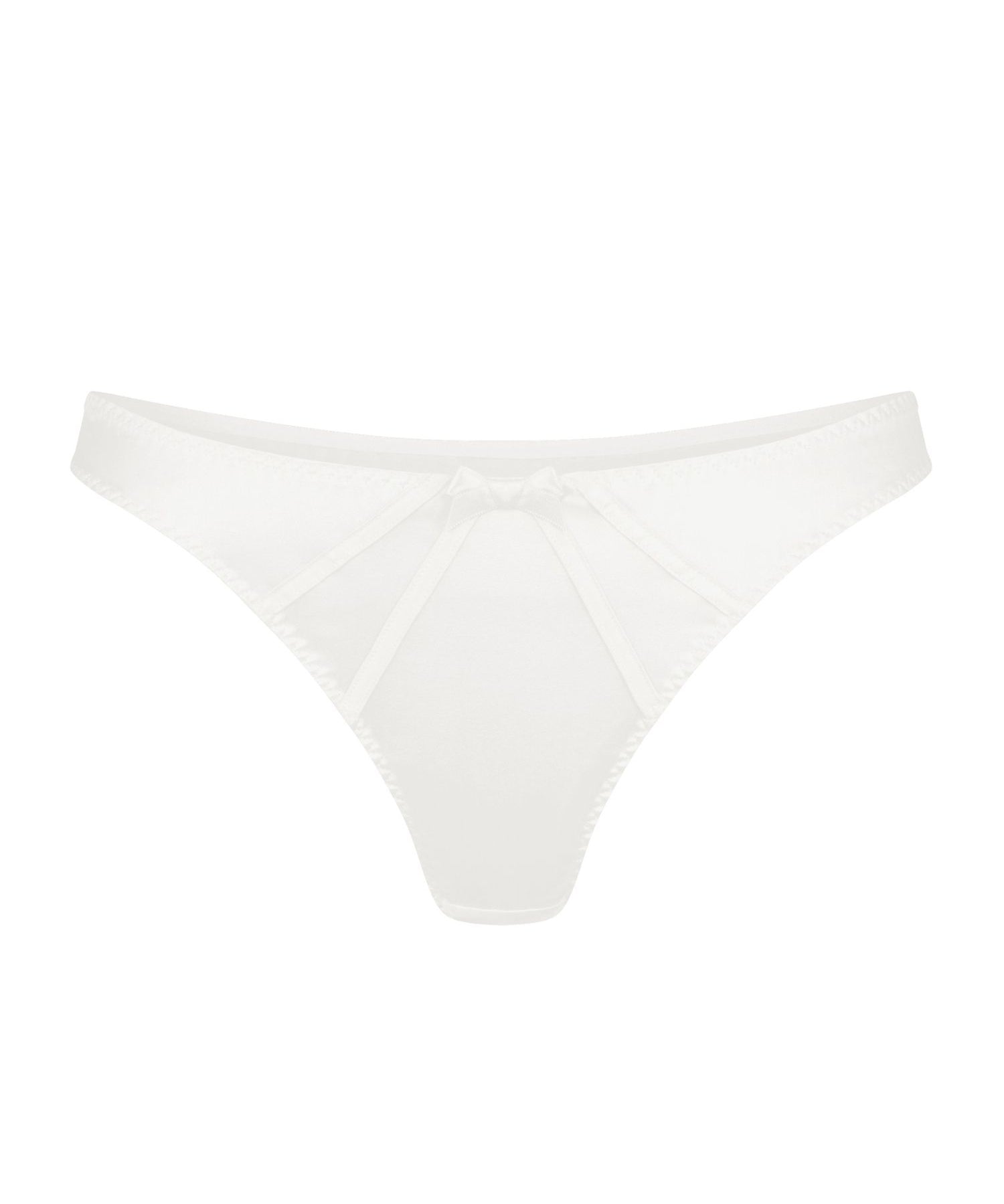 Agent Provocateur Mercy Satin Thong (Ivory) | Avec Amour Luxury Lingerie