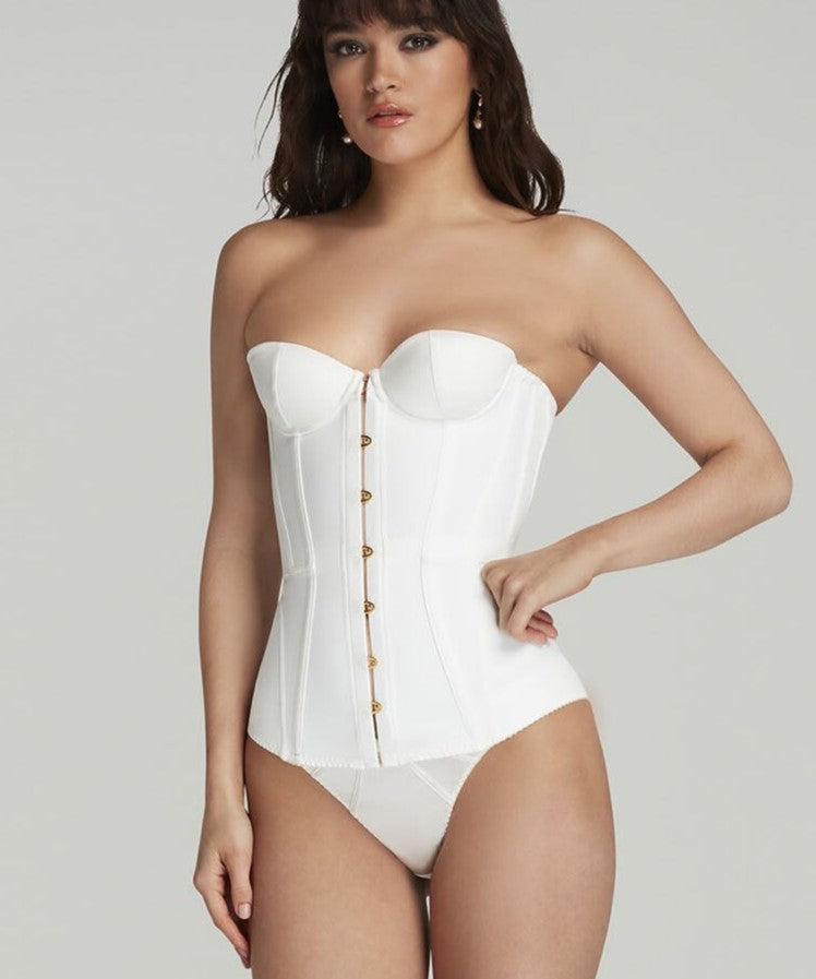 Agent Provocateur Mercy Satin Thong (Ivory) | Avec Amour Luxury Lingerie