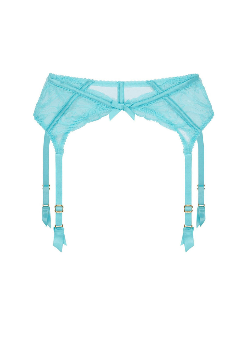 Agent Provocateur Rozlyn Suspender (Turquoise) | Avec Amour Luxury Lingerie
