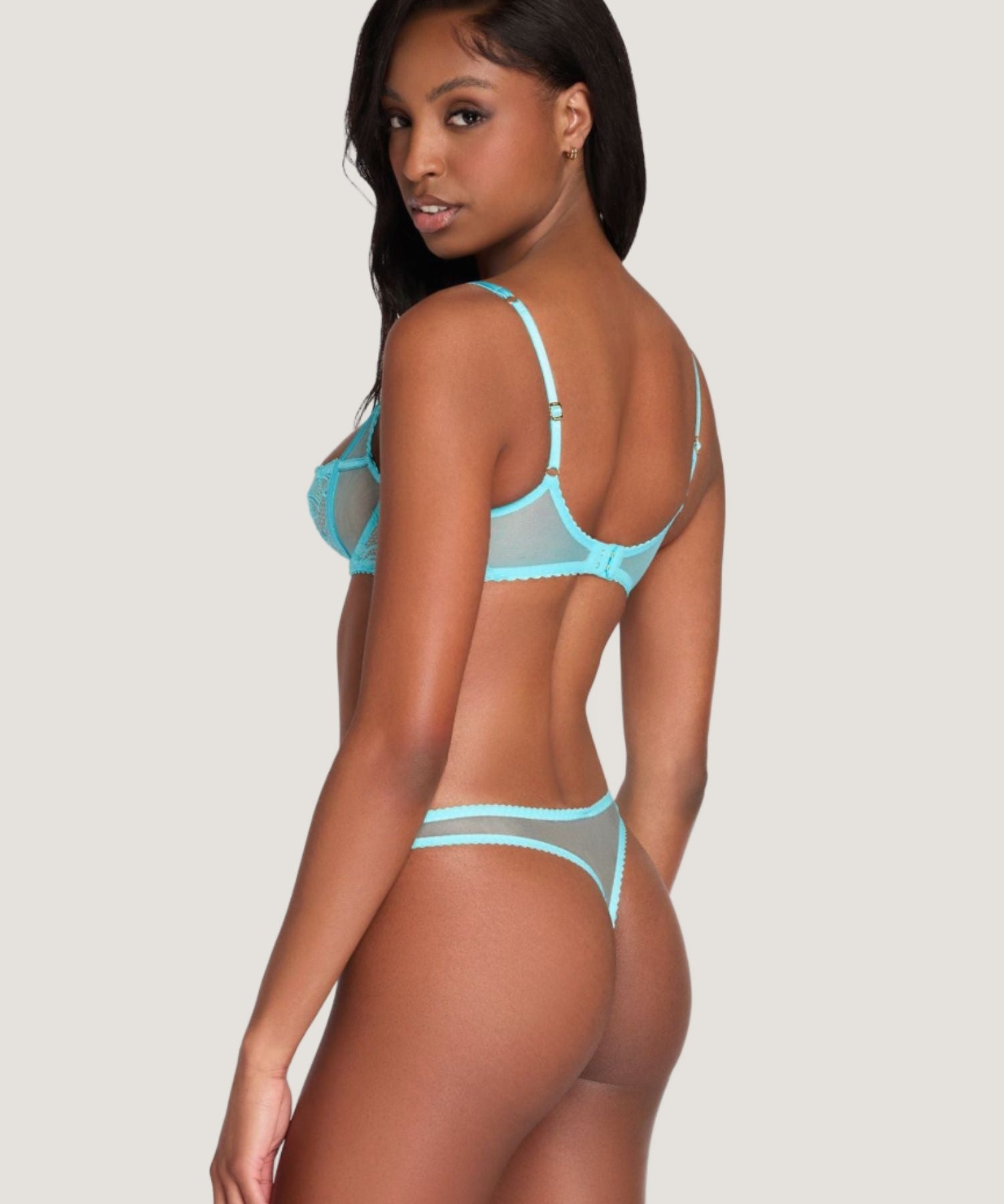 Agent Provocateur Rozlyn Thong (Turquoise) | Avec Amour Luxury Lingerie