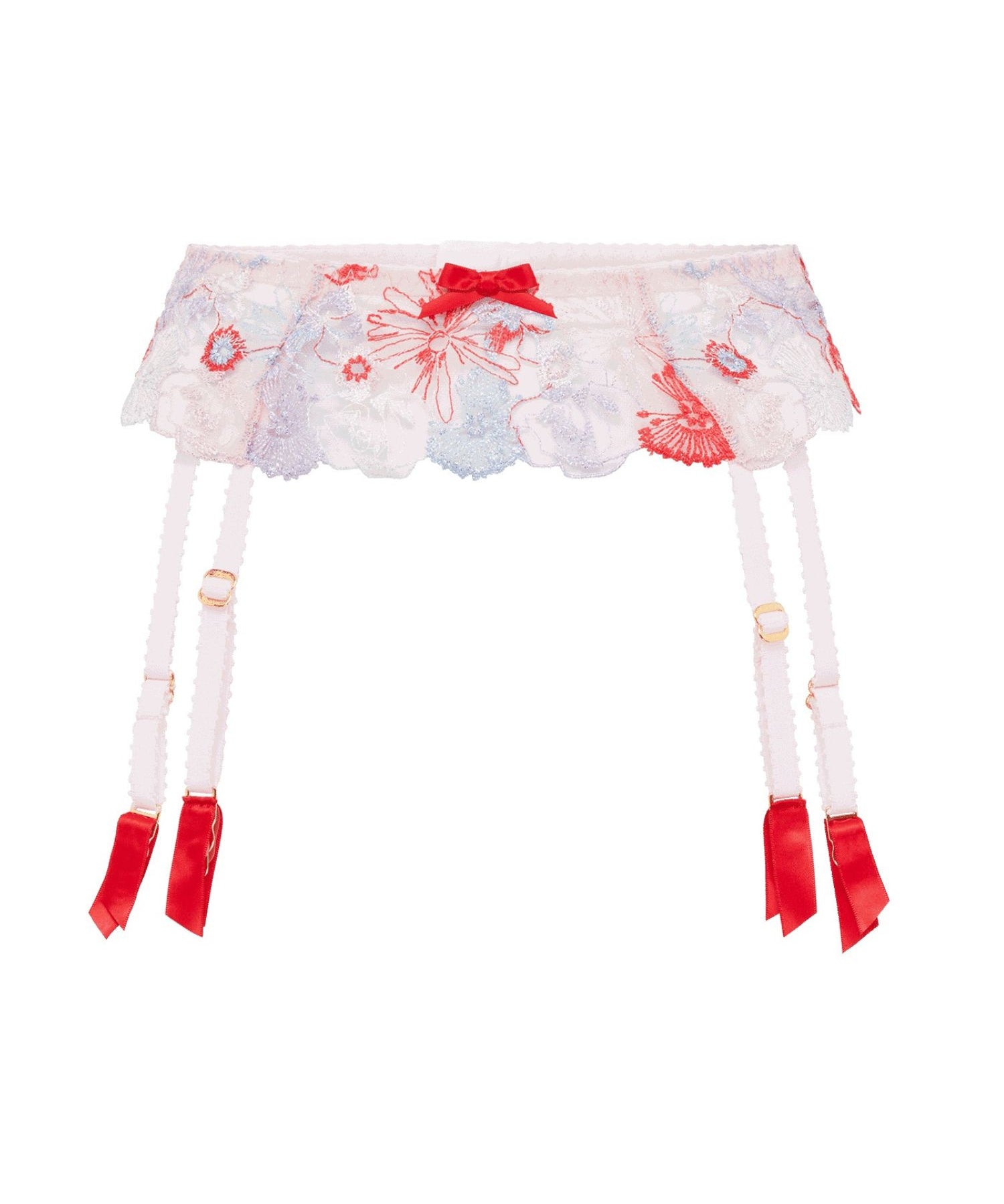 Agent Provocateur Zuri Suspender (Red / Blue / Sand) | Avec Amour Luxury Lingerie