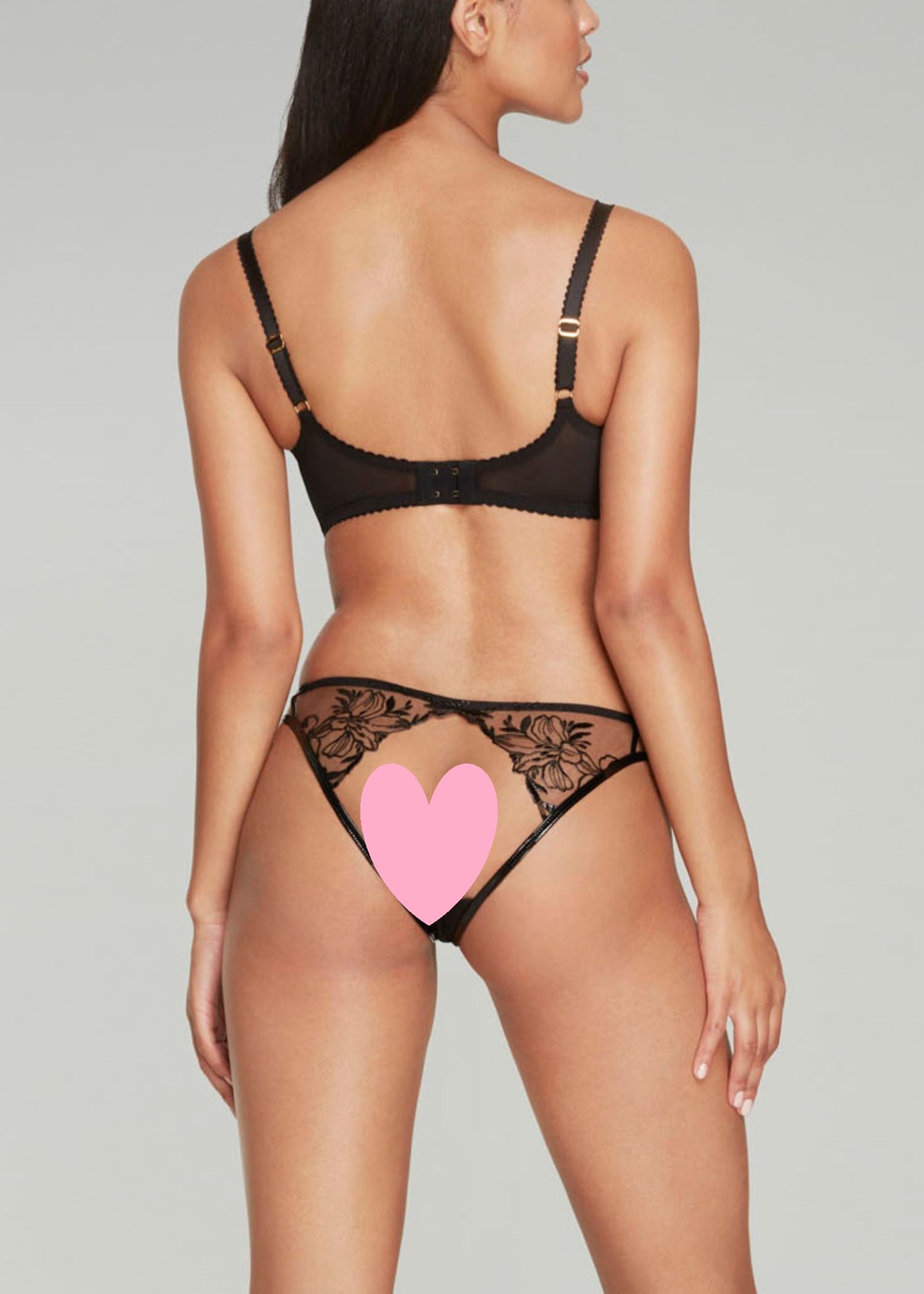 Agent Provocateur Ozella Ouvert Brief (Black) - Luxury Lingerie | Avec Amour Sexy Lingerie