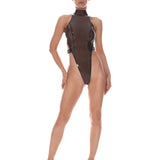 Stella Latex Bodysuit (Smoky Black)