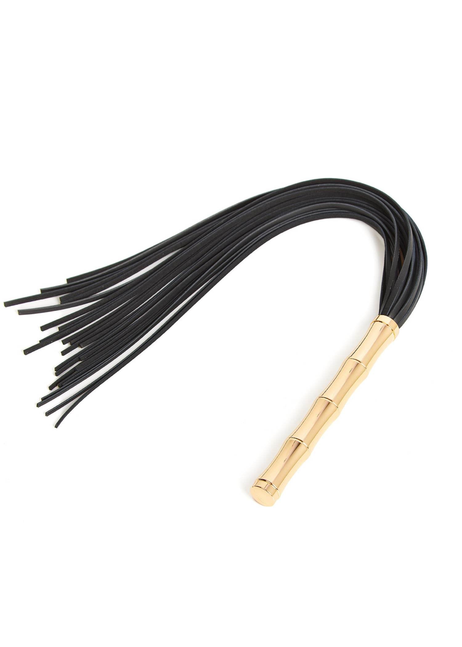 AVAM Bamboo Leather Flogger (Black) | Avec Amour Lingerie