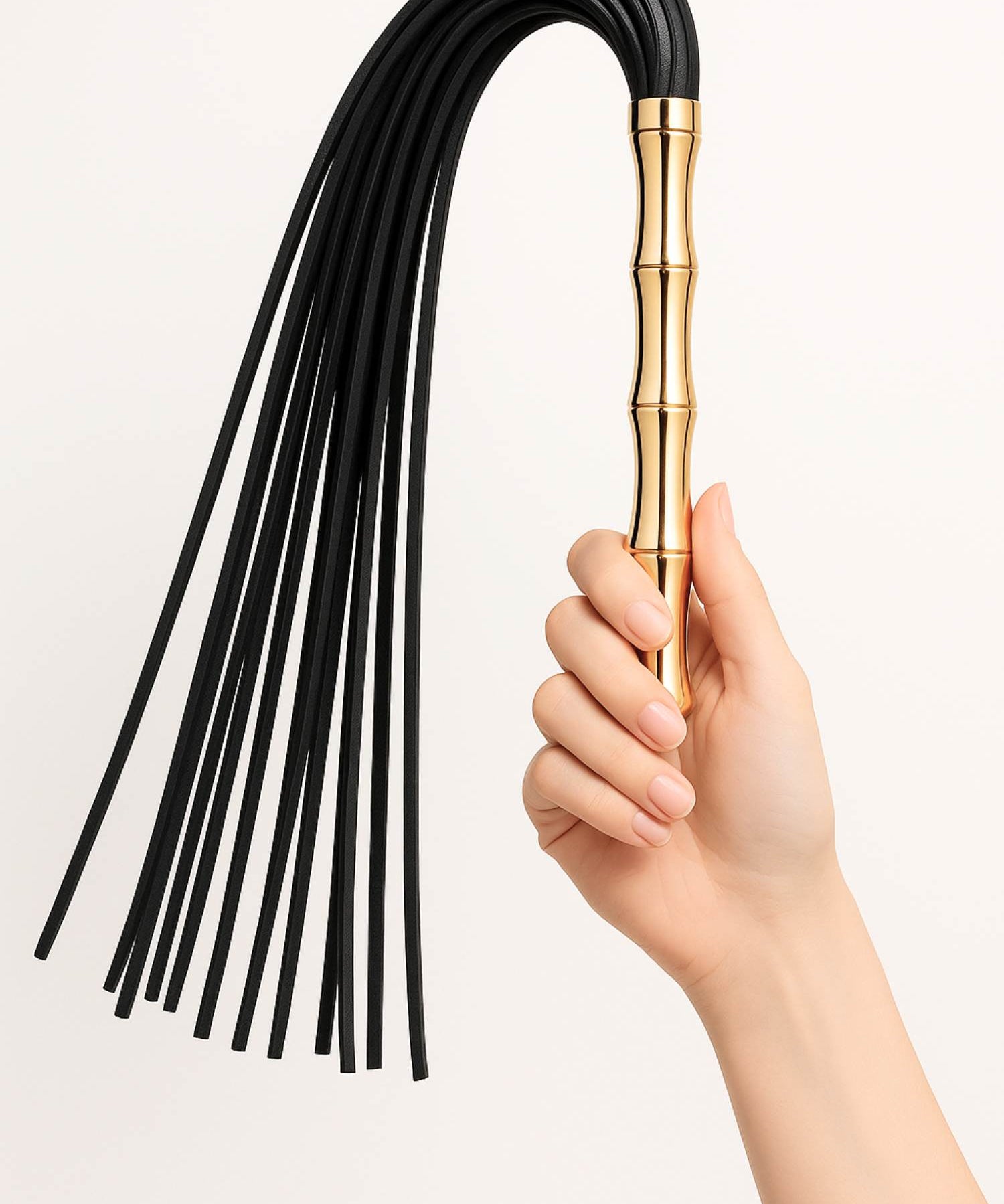 AVAM Bamboo Leather Flogger (Black) | Avec Amour Lingerie