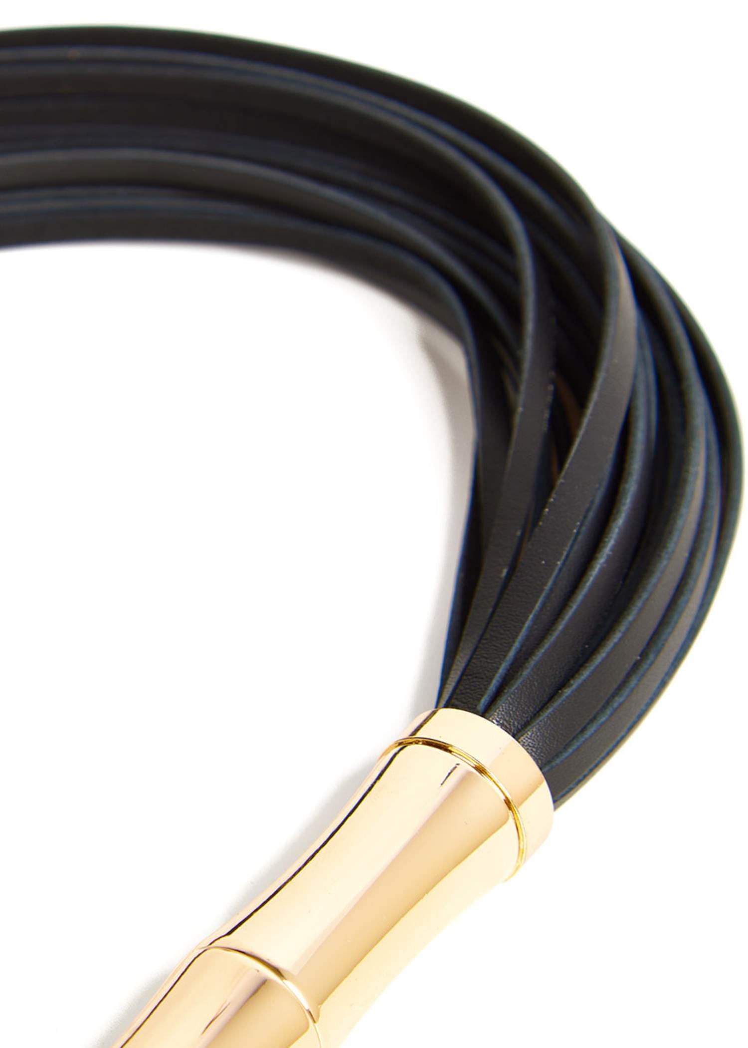 AVAM Bamboo Leather Flogger (Black) | Avec Amour Lingerie