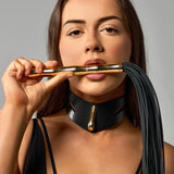 AVAM Bamboo Leather Flogger (Black) | Avec Amour Lingerie