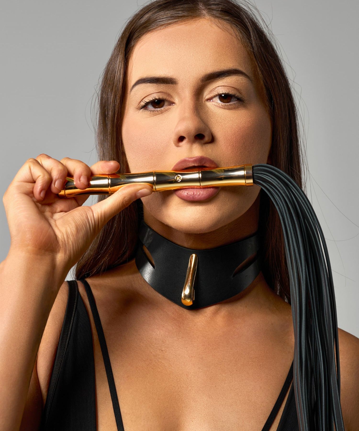 AVAM Bamboo Leather Flogger (Black) | Avec Amour Lingerie