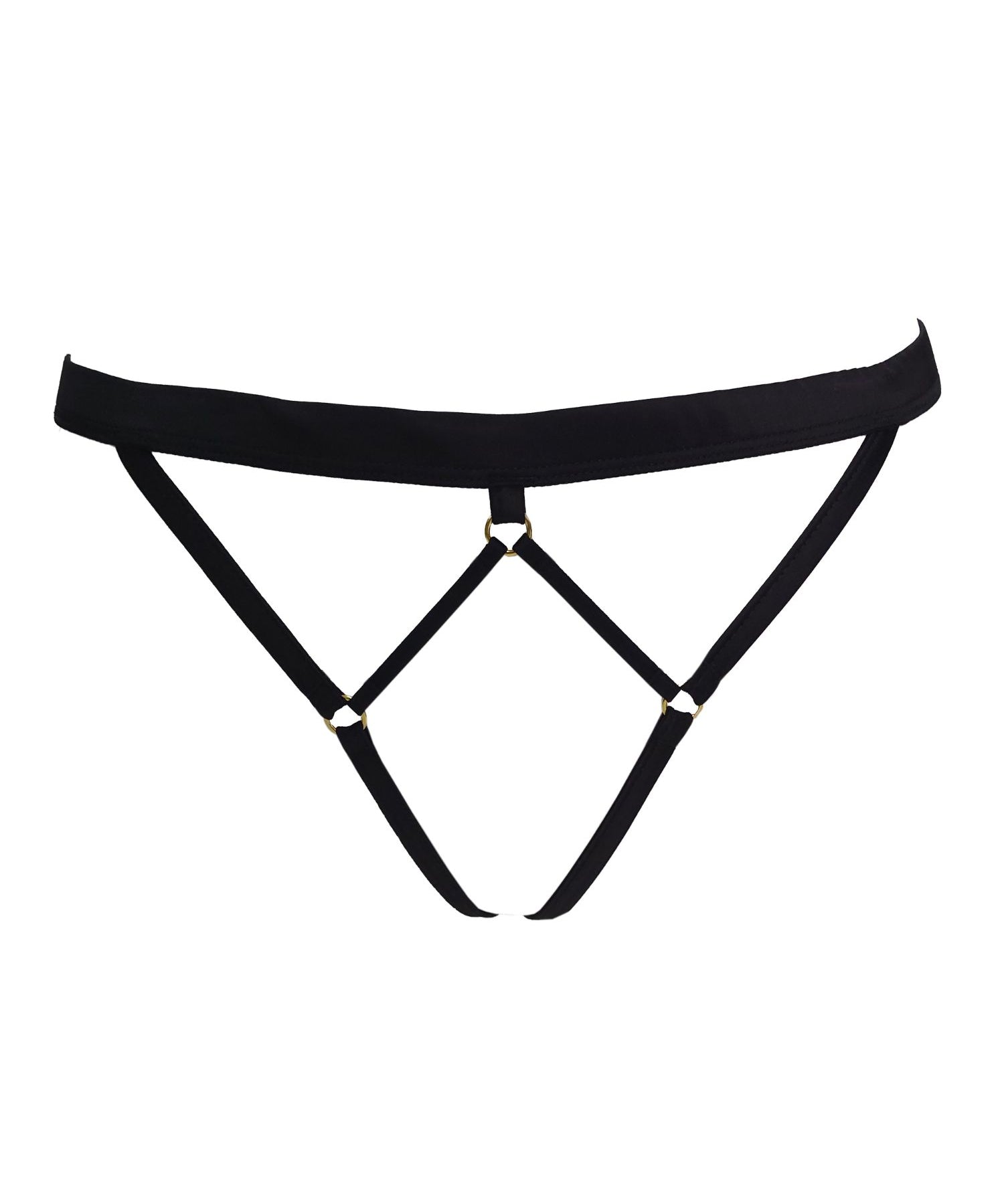 AVAM LINES Bra, Thong & Suspender Set (Black) | Avec Amour LIngerie