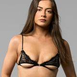 AVAM MAGNETISM Lace Triangle Bra in Black with Gold tone Hardware