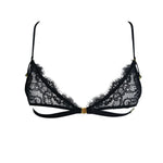 AVAM MAGNETISM Lace Triangle Bra in Black with Gold tone Hardware
