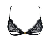 AVAM MAGNETISM Lace Triangle Bra in Black with Gold tone Hardware