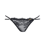 AVAM MAGNETISM Lace Open Panty Thong in Black with Gold tone Hardware