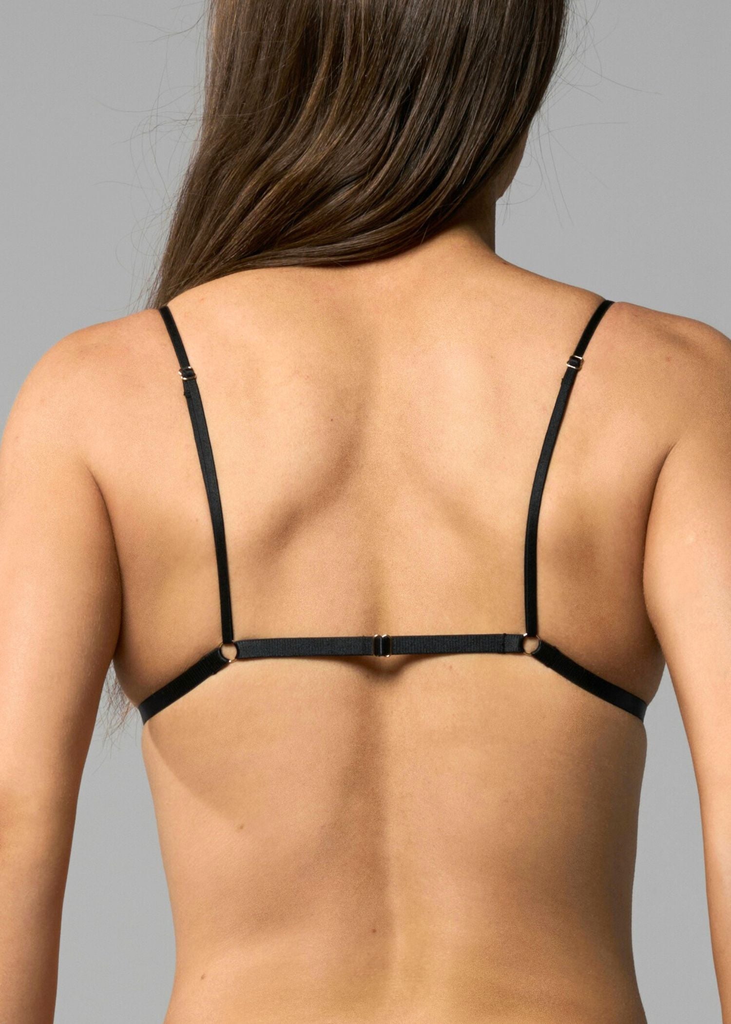 AVAM MAGNETISM Lace Triangle Bra in Black with Gold tone Hardware