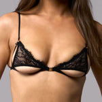AVAM MAGNETISM Lace Triangle Bra in Black with Gold tone Hardware