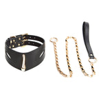 AVAM MOLTEN Leather Collar with Leash (Black) | Avec Amour Lingerie