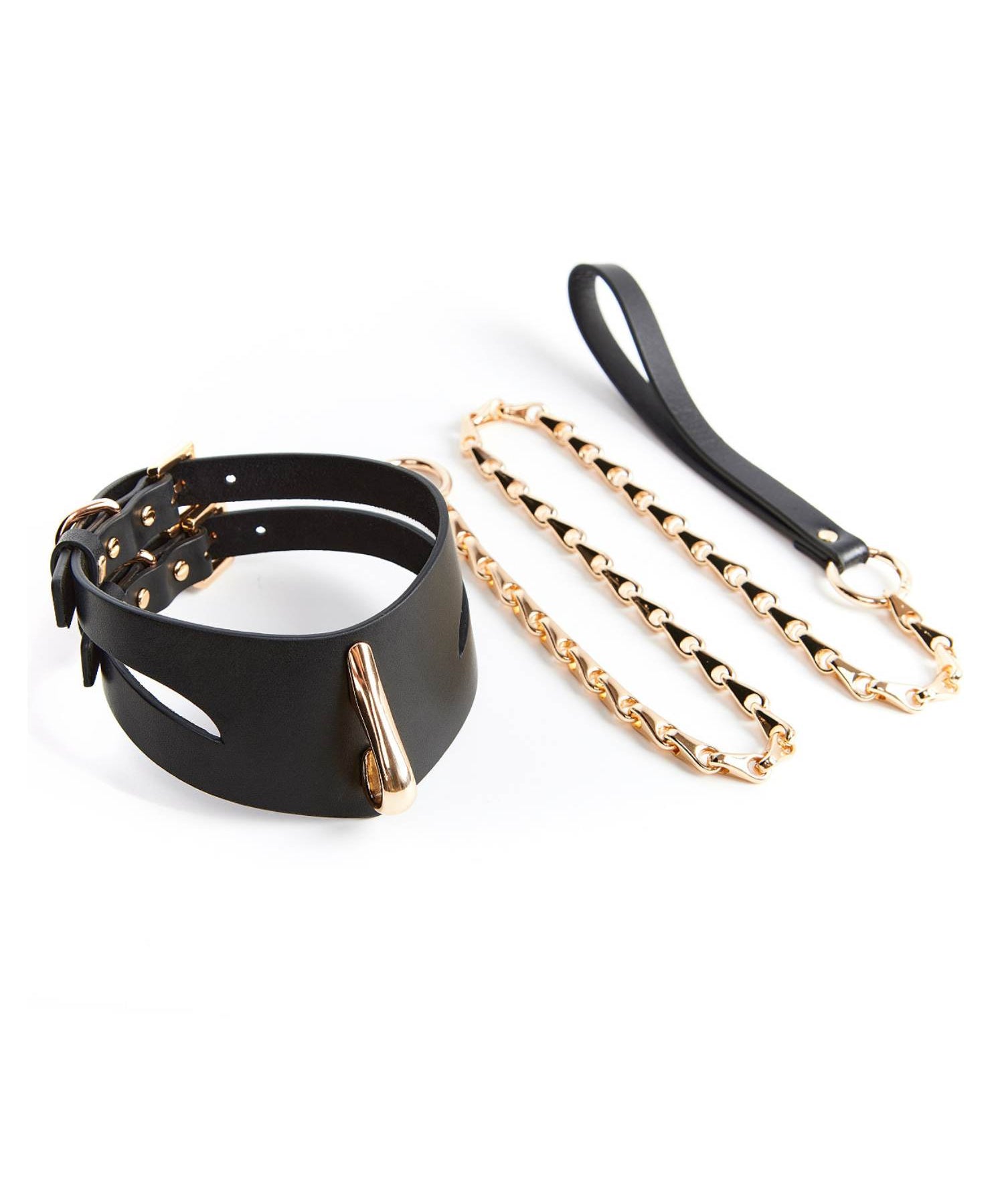 AVAM MOLTEN Leather Collar with Leash (Black) | Avec Amour Lingerie