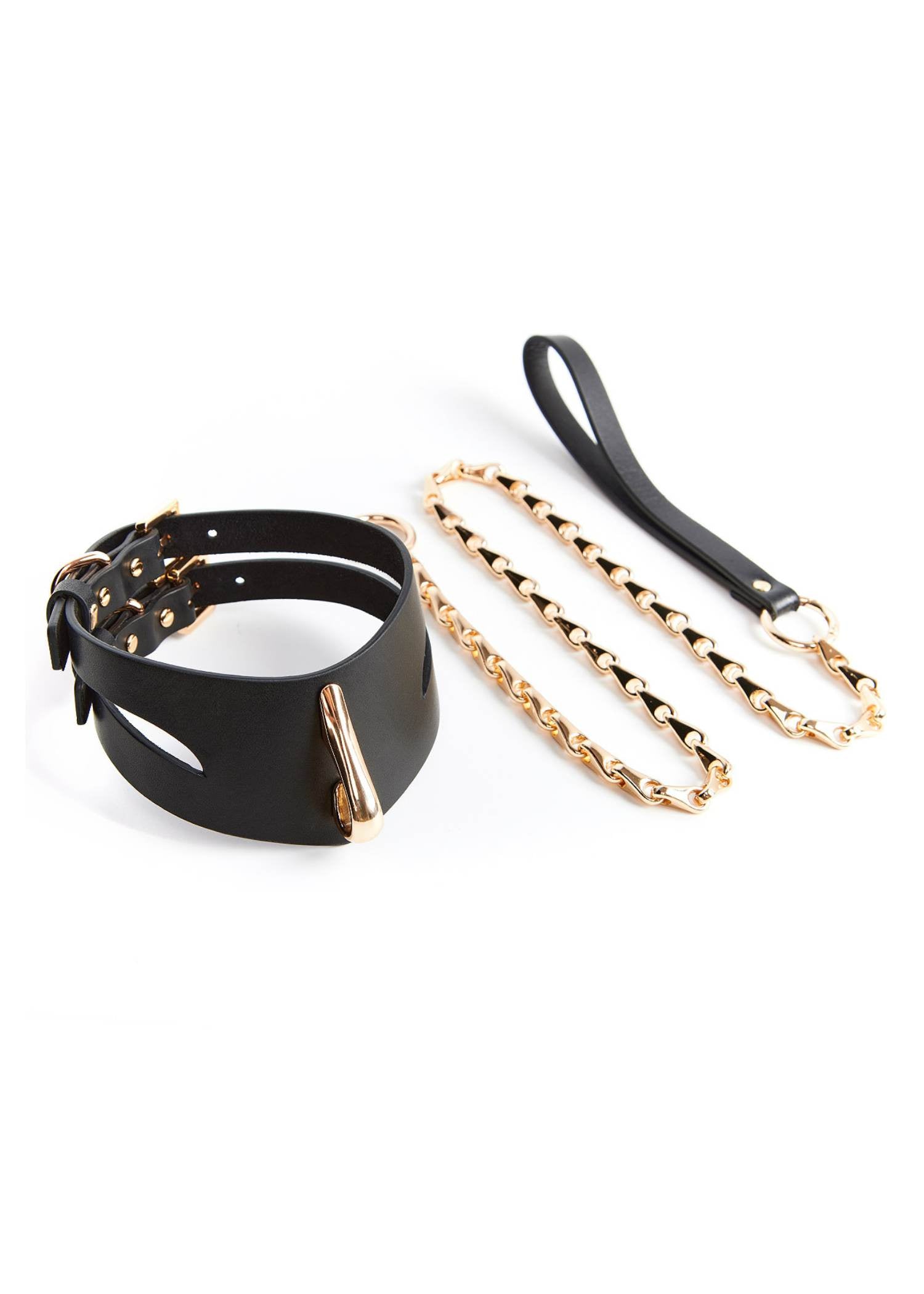 AVAM MOLTEN Leather Collar with Leash (Black) | Avec Amour Lingerie
