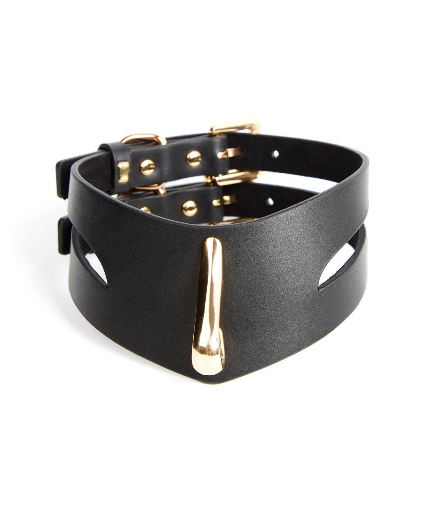 AVAM MOLTEN Leather Collar with Leash (Black) | Avec Amour Lingerie