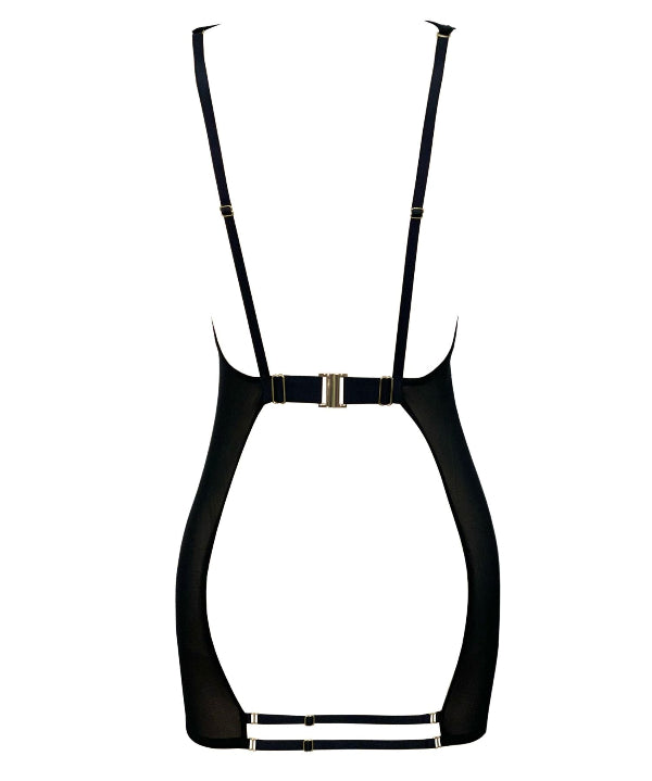 AVAM SHEER Backless Dress (Black) | Avec Amour Lingerie