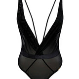 AVAM SHEER Deep V Body (Black) | Avec Amour Sexy Lingerie