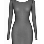 AVAM SHEER Long Sleeve Mesh Dress (Black) | Avec Amour Sexy Lingerie 