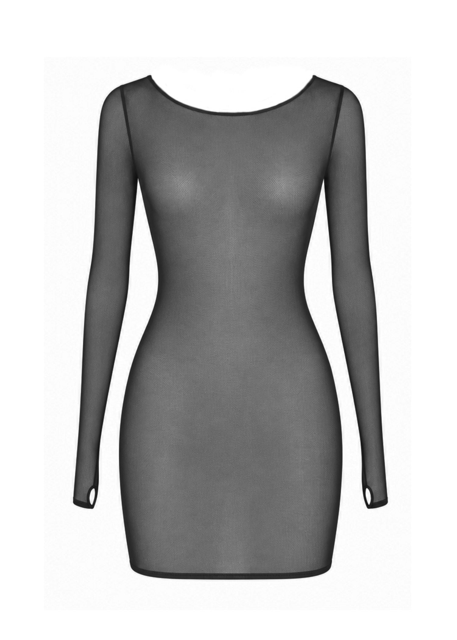 AVAM SHEER Long Sleeve Mesh Dress (Black) | Avec Amour Sexy Lingerie 