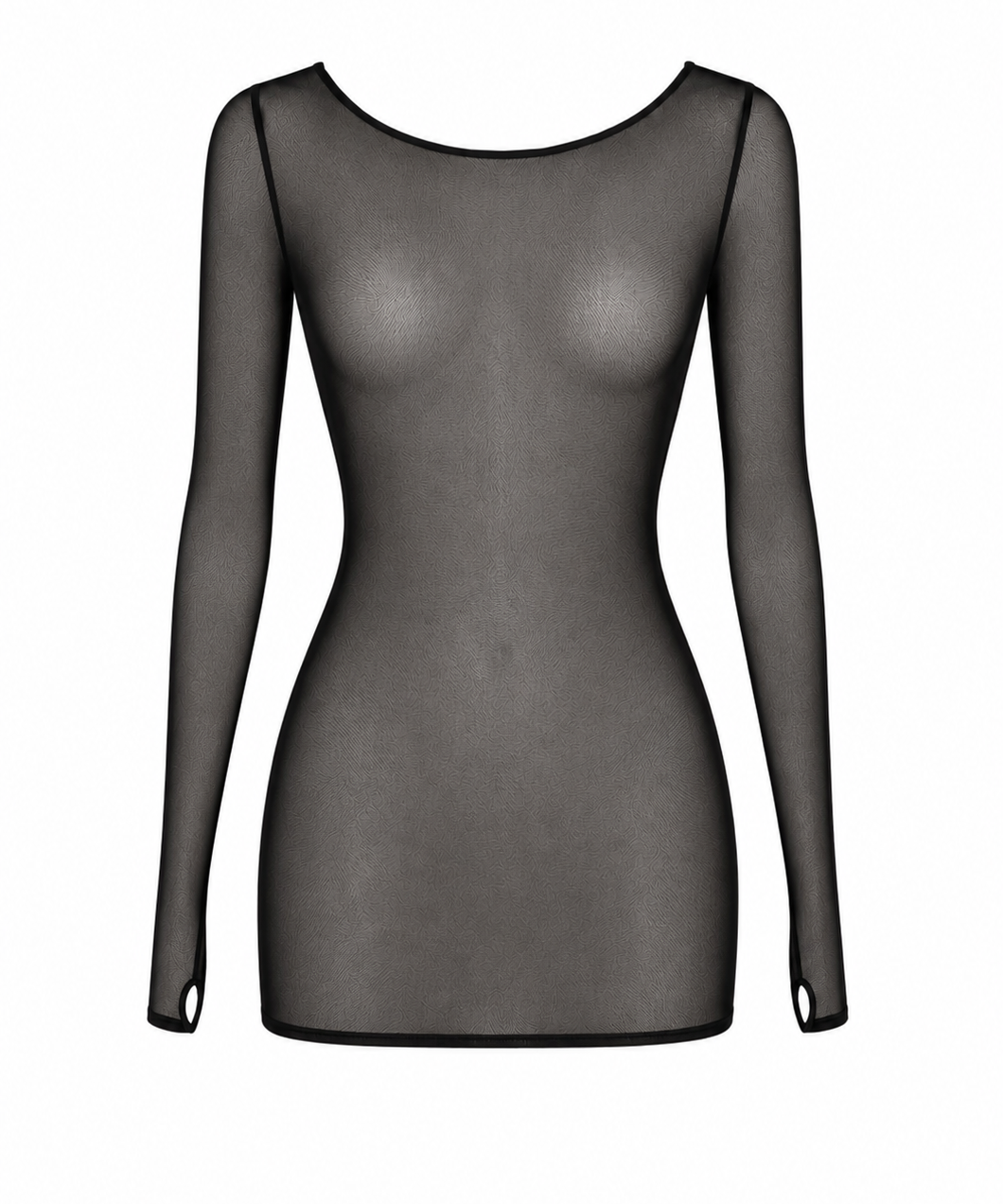 AVAM SHEER Long Sleeve Mesh Dress (Black) | Avec Amour Sexy Lingerie 
