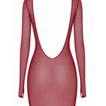 AVAM SHEER Long Sleeve Mesh Dress (Red) | Avec Amour Sexy Lingerie 