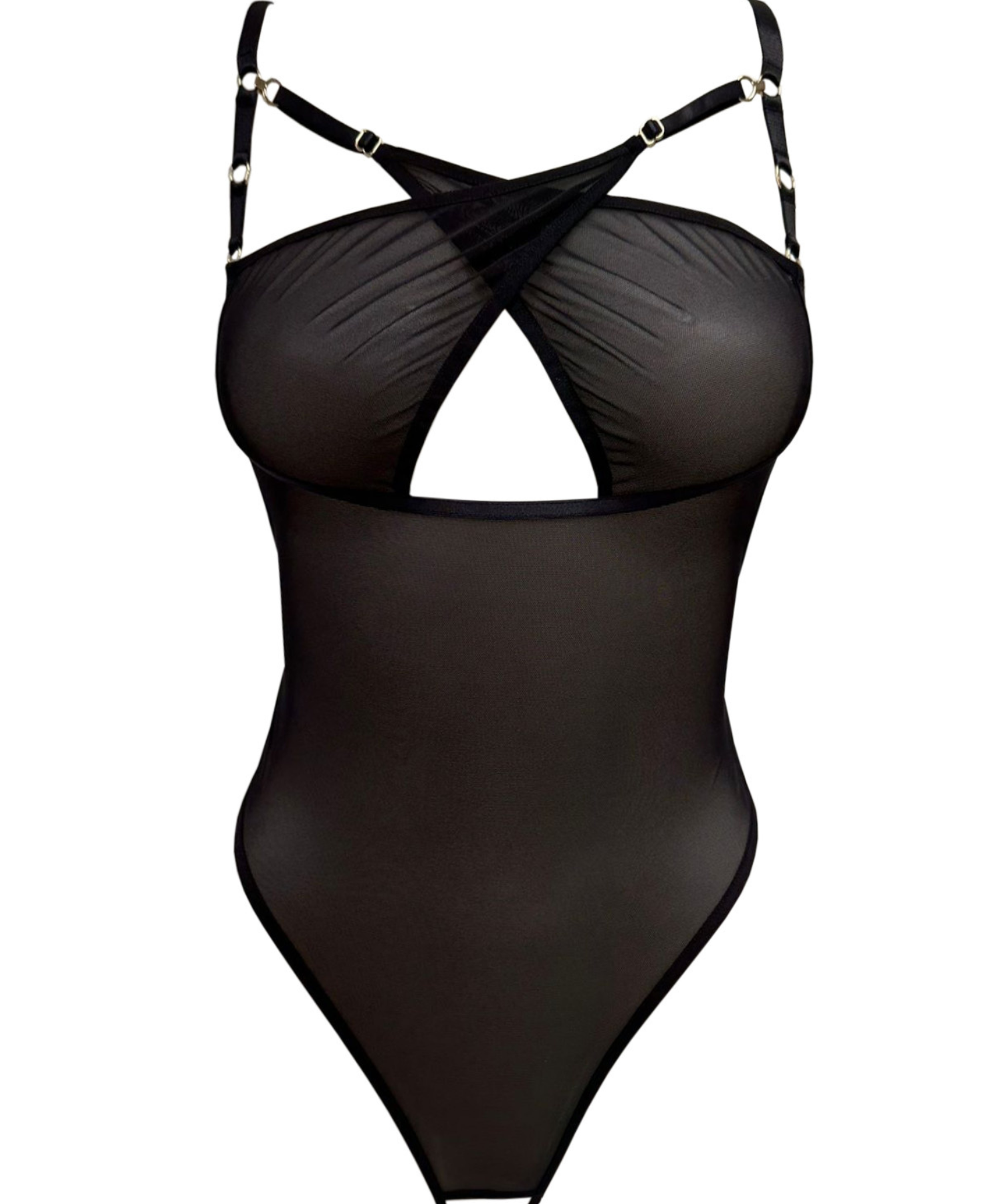 AVAM Sheer Multi Thong Body (Black) | Avec Amour Lingerie