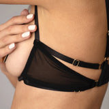 AVAM SHEER Openable Bra & Open Thong Set | cupless style bra | Avec Amour Lingerie