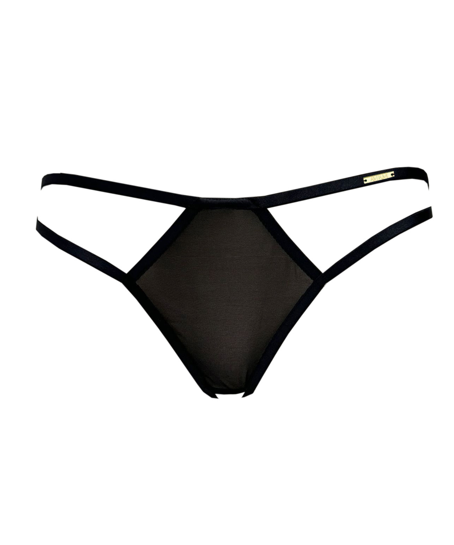 AVAM Sheer Open Panty (Black) | Avec Amour Lingerie