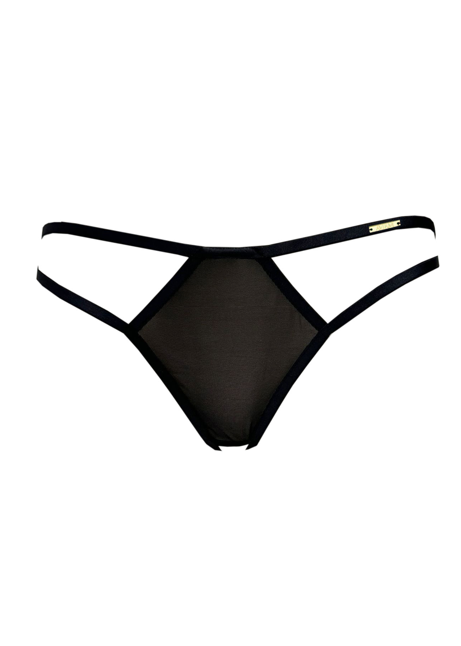 AVAM Sheer Open Panty (Black) | Avec Amour Lingerie