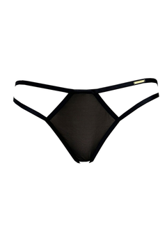 AVAM Sheer Open Panty (Black) | Avec Amour Lingerie