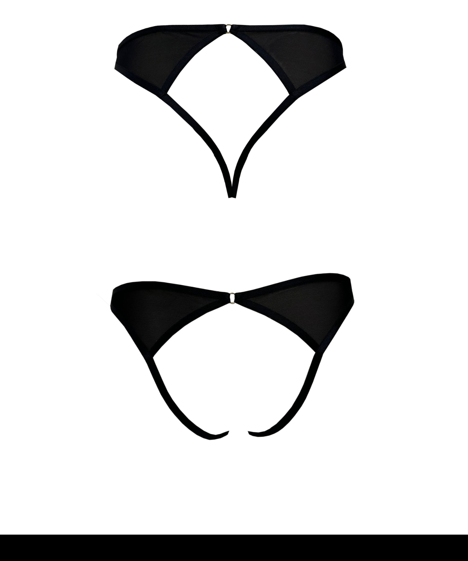 AVAM Sheer Open Panty (Black) | Avec Amour Lingerie
