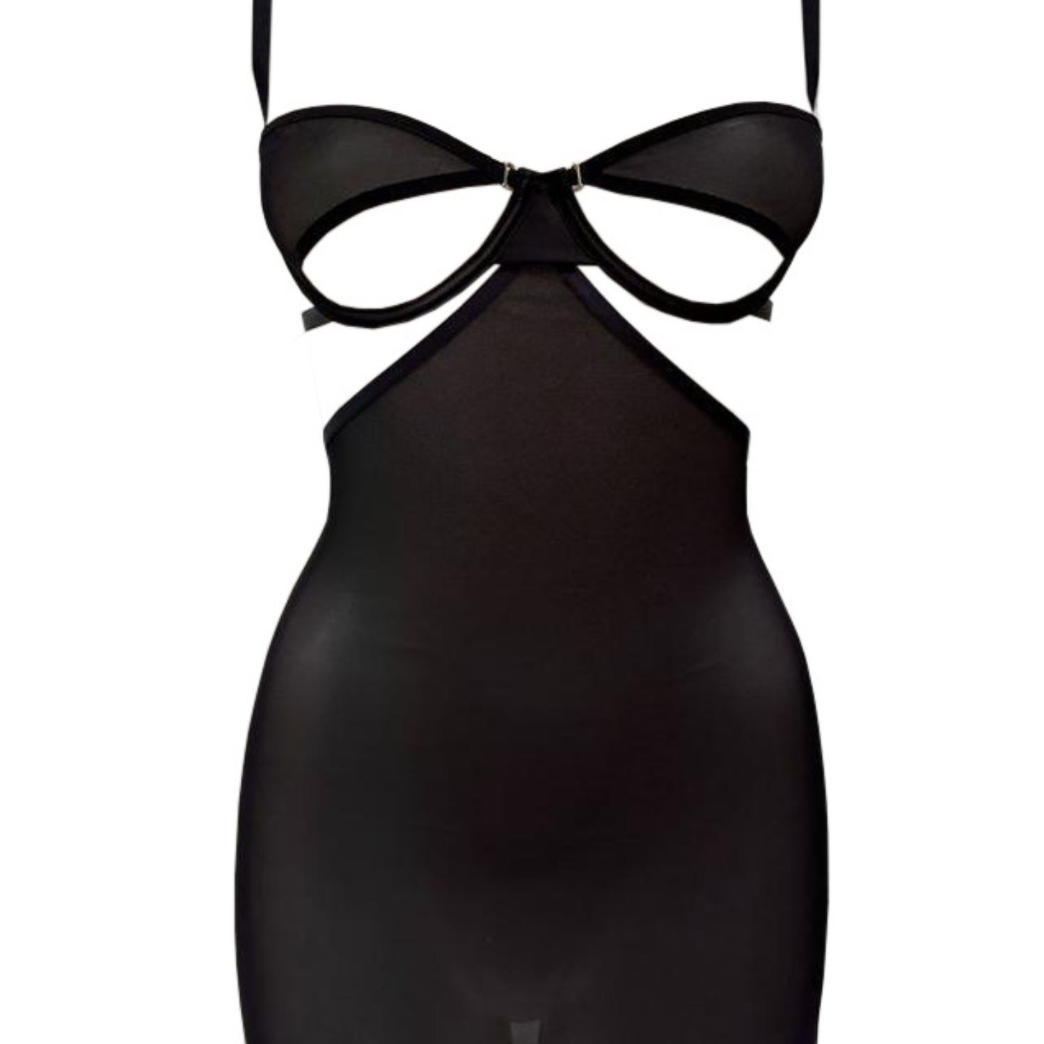 AVAM Sheer Underwire Bra & Mini Dress (Black) | Avec Amour Lingerie
