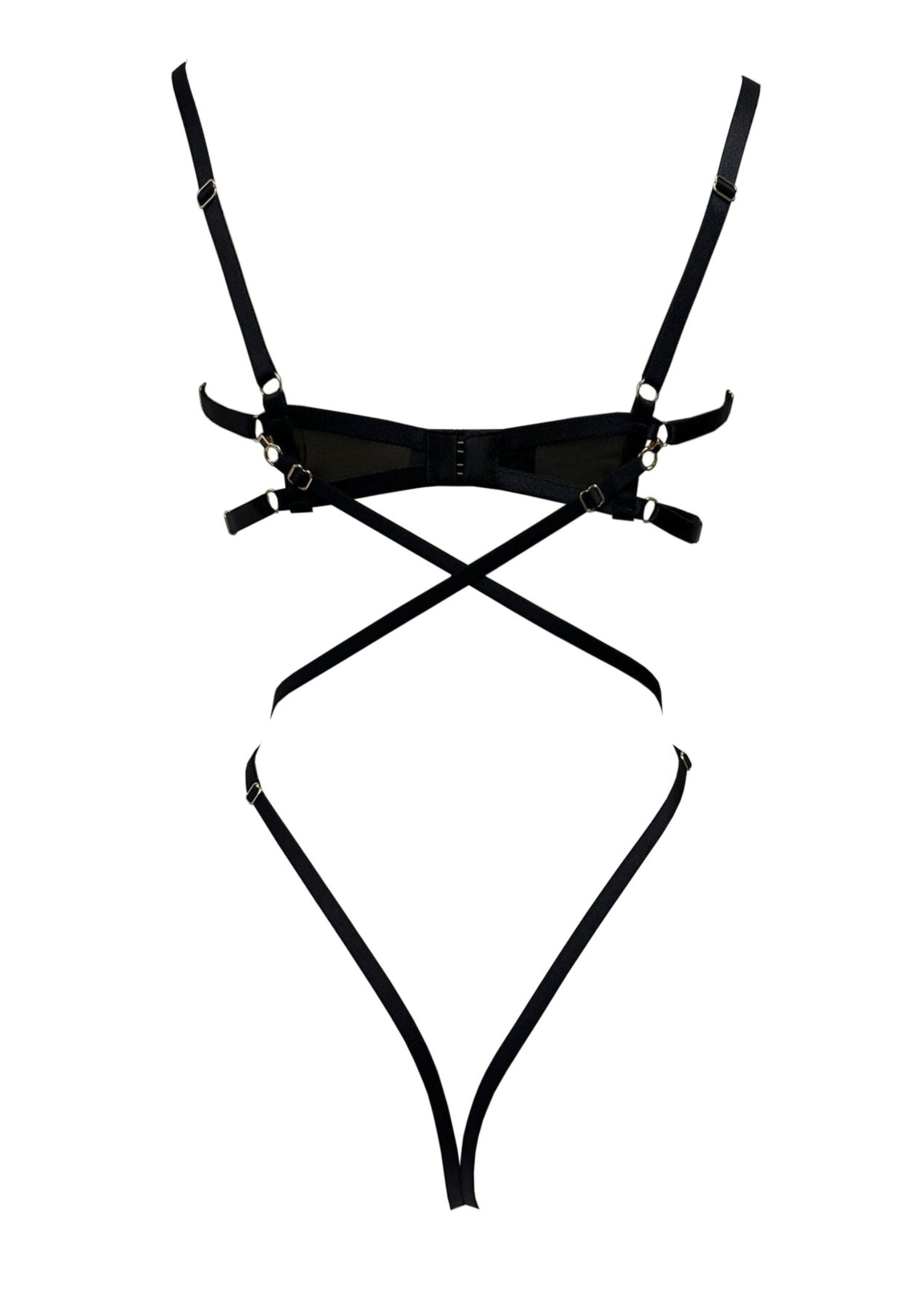 AVAM Sheer Underwire Bra & Open Back Body (Black) | Avec Amour Lingerie