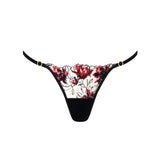 Bluebella Calista Sheer Floral Panty (Black / Cherry Red) | Avec Amour Lingerie