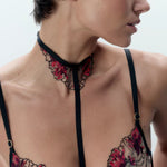 Bluebella Calista Suspender Harness (Black / Cherry Red) | Avec Amour Lingerie