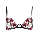 Bluebella Calista Wired Floral Bra (Black / Cherry Red) | Avec Amour Lingerie