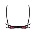 Bluebella Calista Wired Floral Bra (Black / Cherry Red) | Avec Amour Lingerie