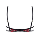 Bluebella Calista Wired Floral Bra (Black / Cherry Red) | Avec Amour Lingerie