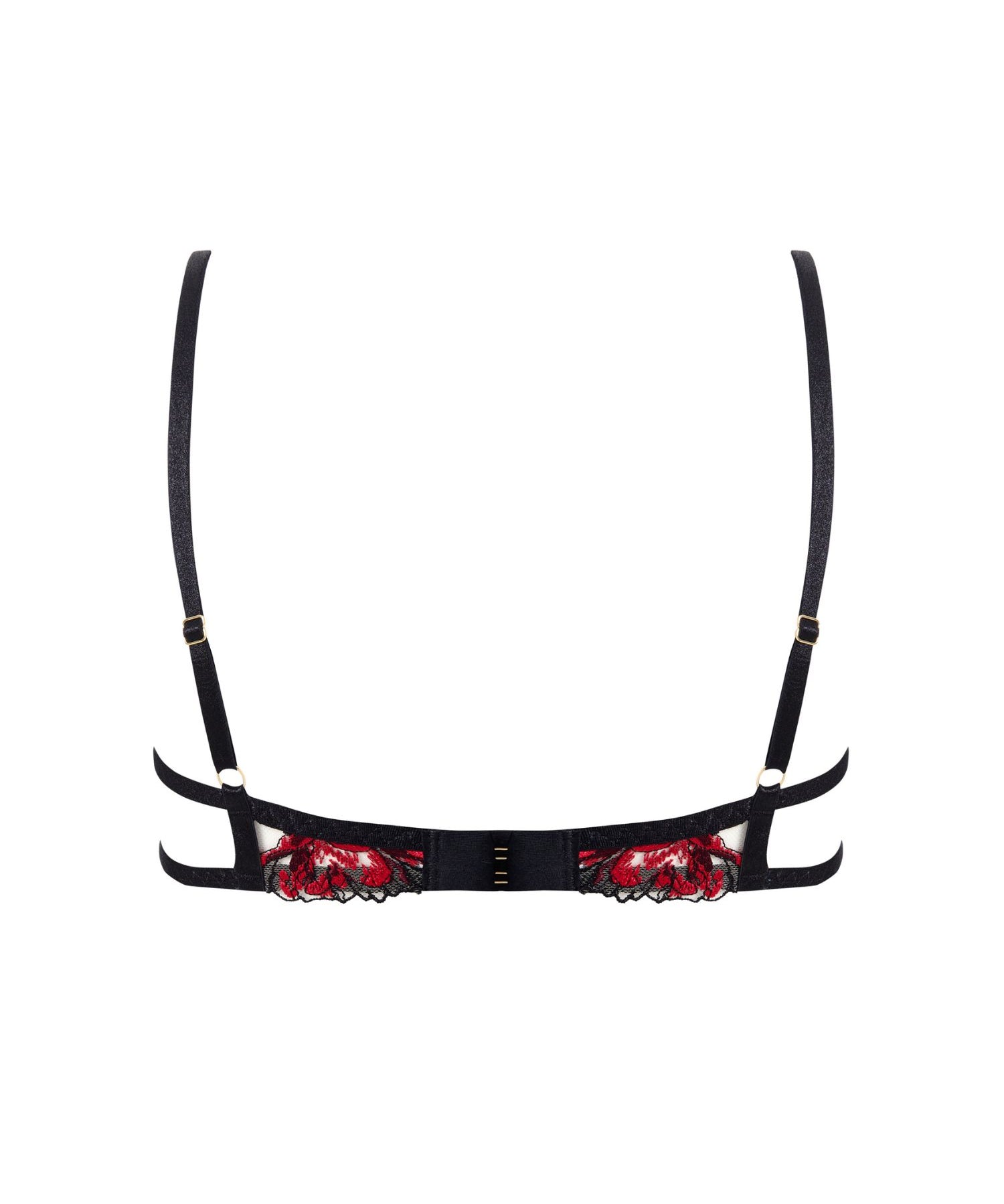 Bluebella Calista Wired Floral Bra (Black / Cherry Red) | Avec Amour Lingerie