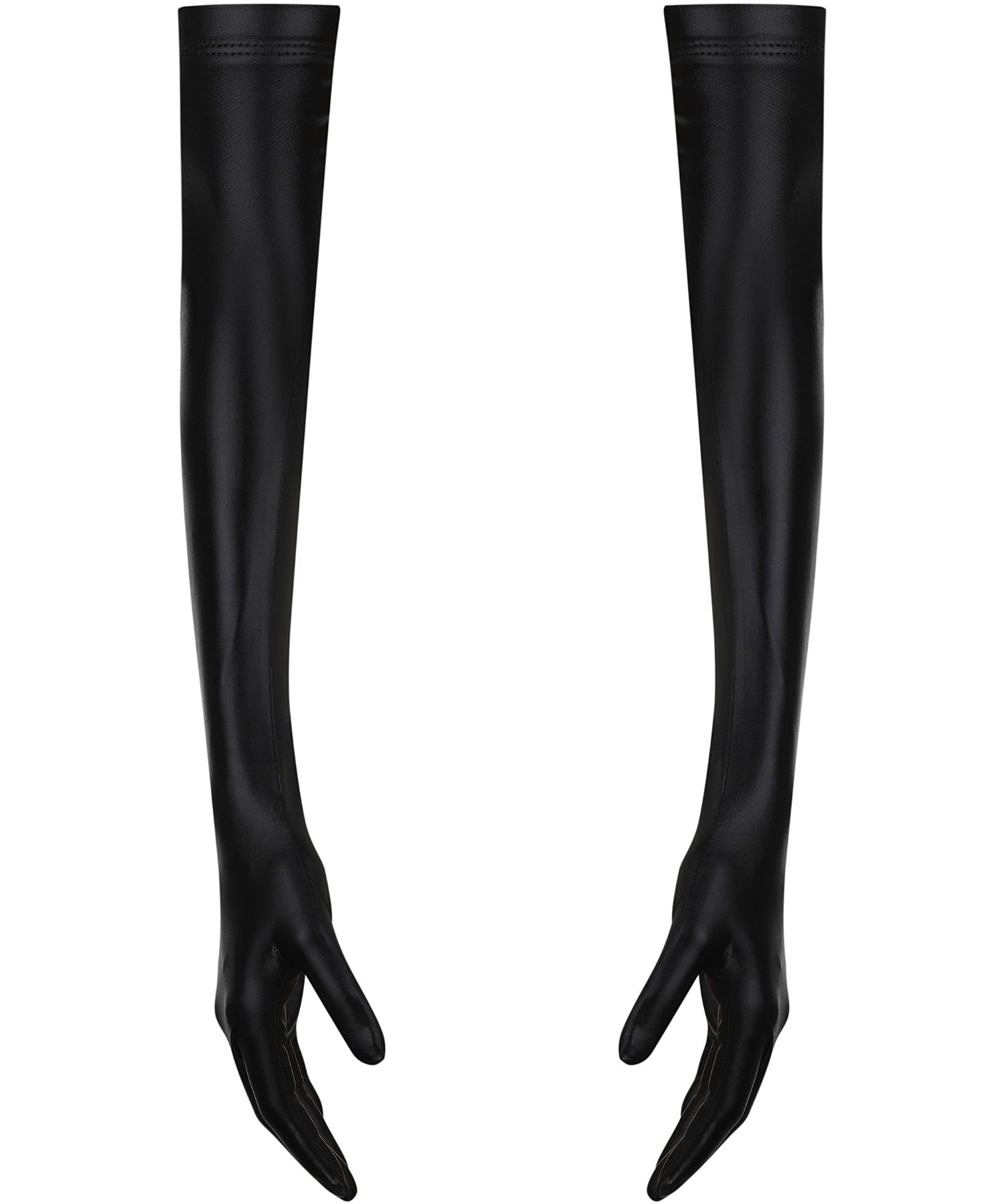 Baed Stories Lacquer Coated Long Gloves (Black) | Avec Amour Lingerie