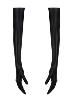 Baed Stories Lacquer Coated Long Gloves (Black) | Avec Amour Lingerie