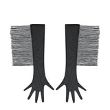 Baed Stories Long Mesh Gloves With Fringe (Black) | Avec Amour