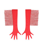 Baed Stories Long Mesh Gloves With Fringe (Red) | Avec Amour Lingerie