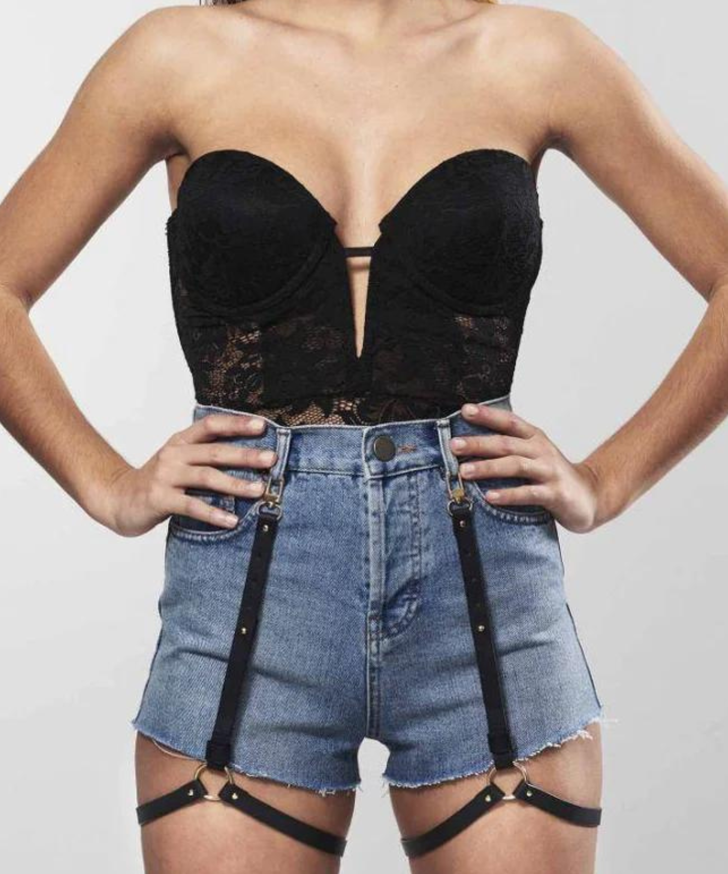Bijoux Indiscrets Maze Shorts Garter (Black) | Avec Amour Lingerie