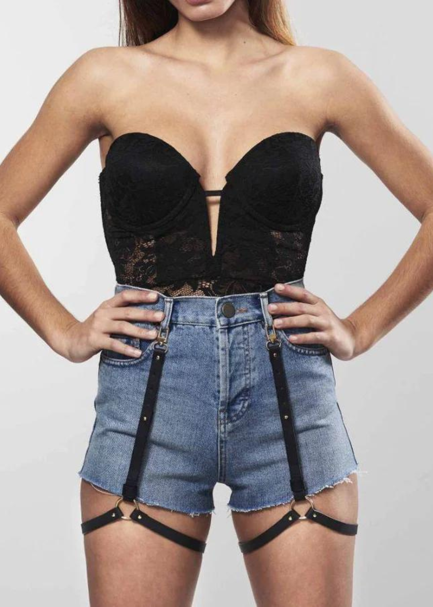 Bijoux Indiscrets Maze Shorts Garter (Black) | Avec Amour Lingerie